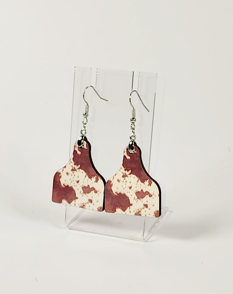 Longhorn Cow Print Earrings | Western Statement Earrings, photo 1 of 4