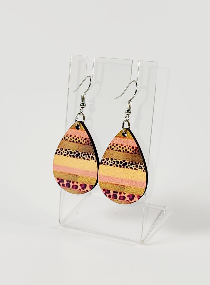 Blushing Cheetah Earrings | Pink Leopard Print Statement Earrings, photo 1 of 4
