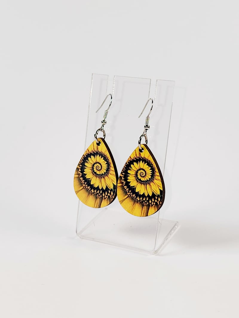 Spiral Sunflower Earrings, photo 1 of 4