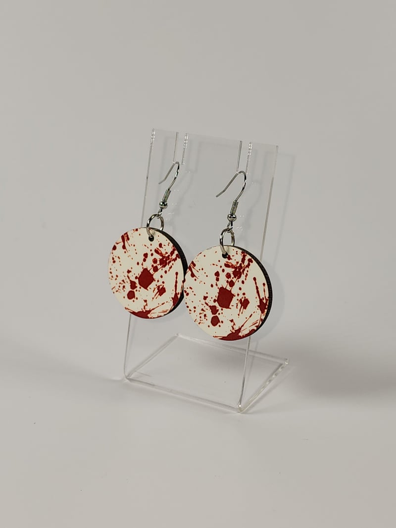 Blood Splatter Earrings | Horror Halloween Statement Earrings