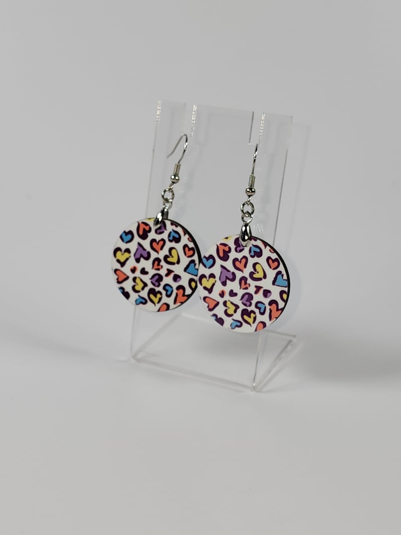 Colorful Hearts Earrings | Bright Fun Statement Jewelry, photo 1 of 4
