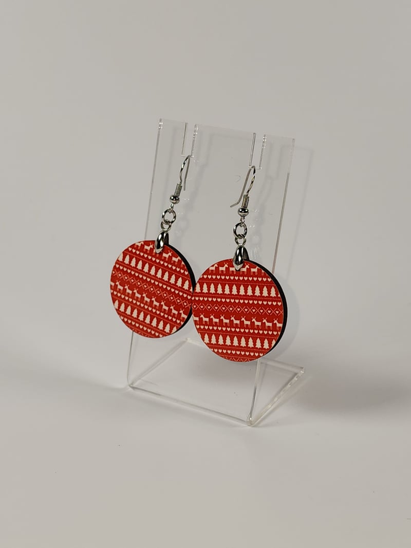Red Ugly Sweater Earrings, photo 1 of 4