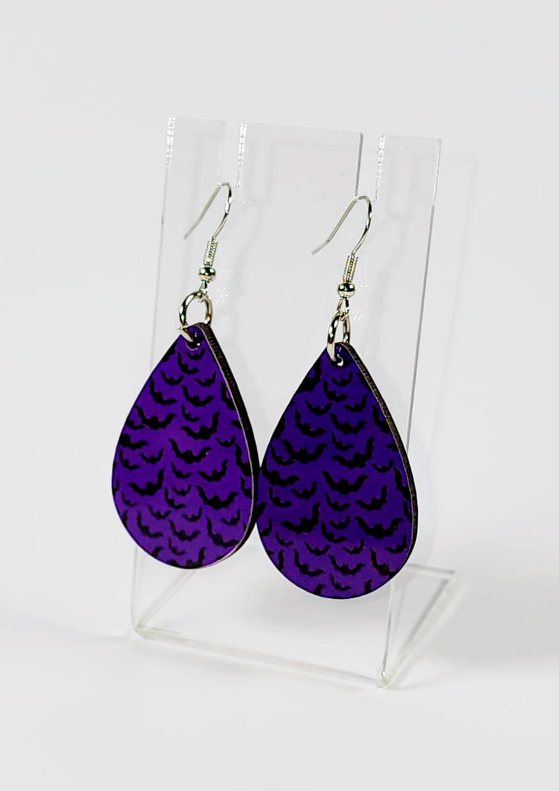 Purple Bat Earrings, photo 1 of 3