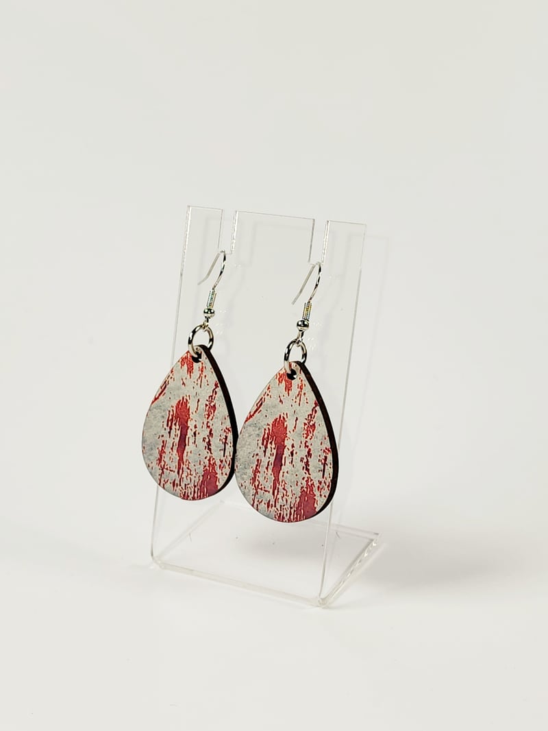 Bloodstained Horror Earrings | Halloween Statement Earrings