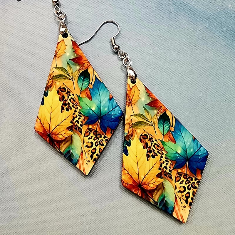 Autumn Maple Leaf Diamond Earrings | Fall Statement Jewelry