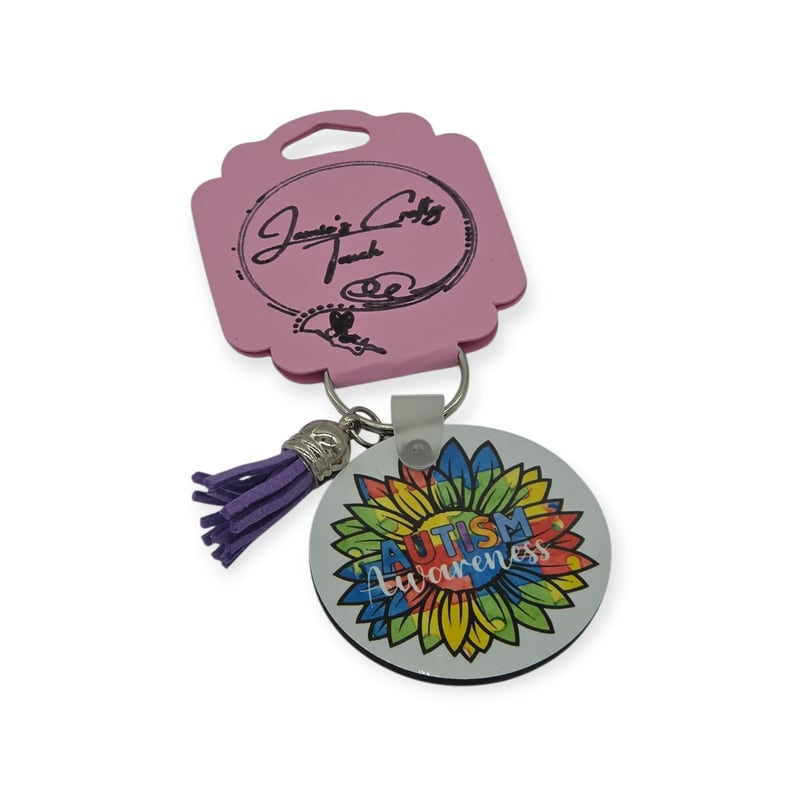 Autism Awareness Sunflower Keychain | Support & Acceptance Gift