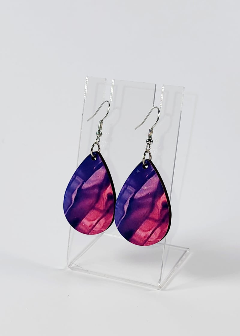 Pink & Purple Crunch Earrings | Bold Color Statement Earrings, photo 1 of 4