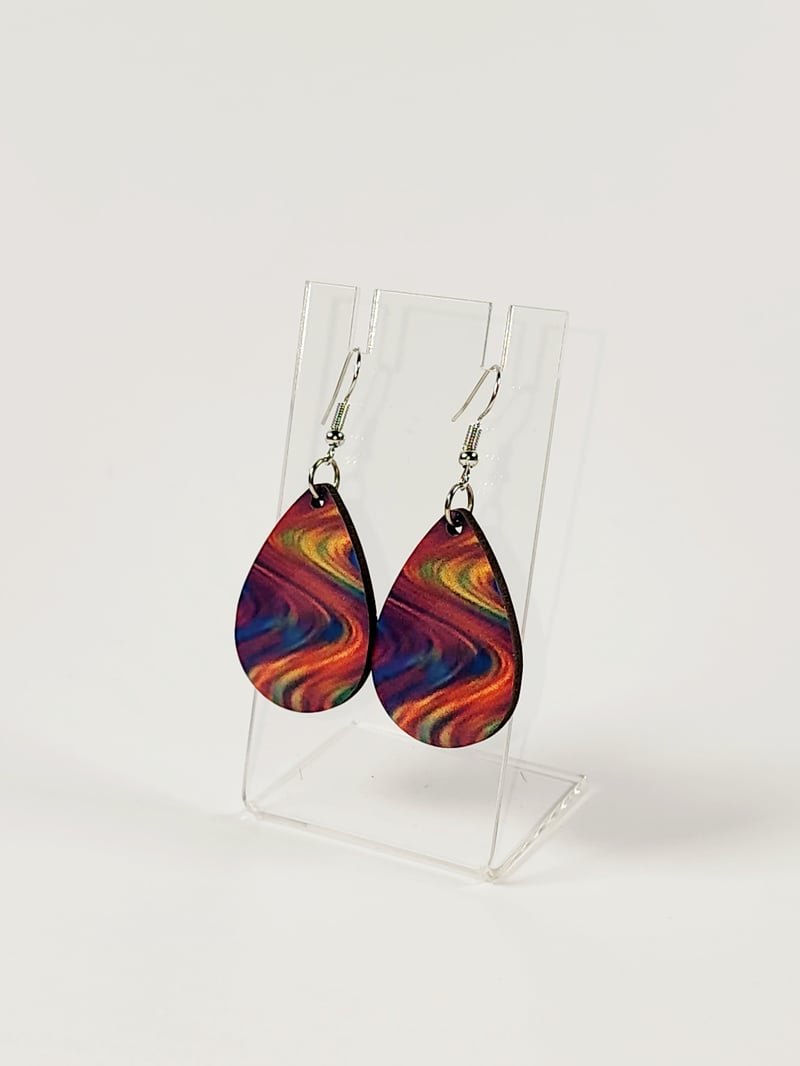 Rainbow Swirl Earrings, photo 1 of 4
