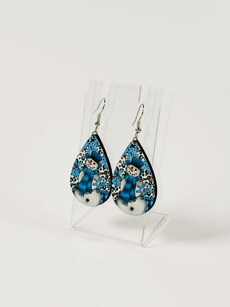 Let It Snow Snowman Earrings | Cute Christmas Holiday Jewelry, photo 1 of 4