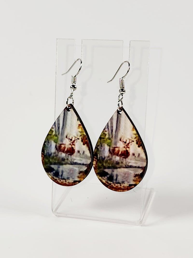 Buck Deer Earrings | Rustic Wildlife Statement Earrings, photo 1 of 4