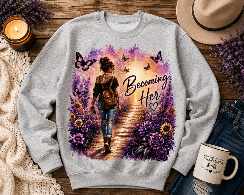 Wildflower & Ink WI-003 | Becoming Her Crewneck Sweatshirt