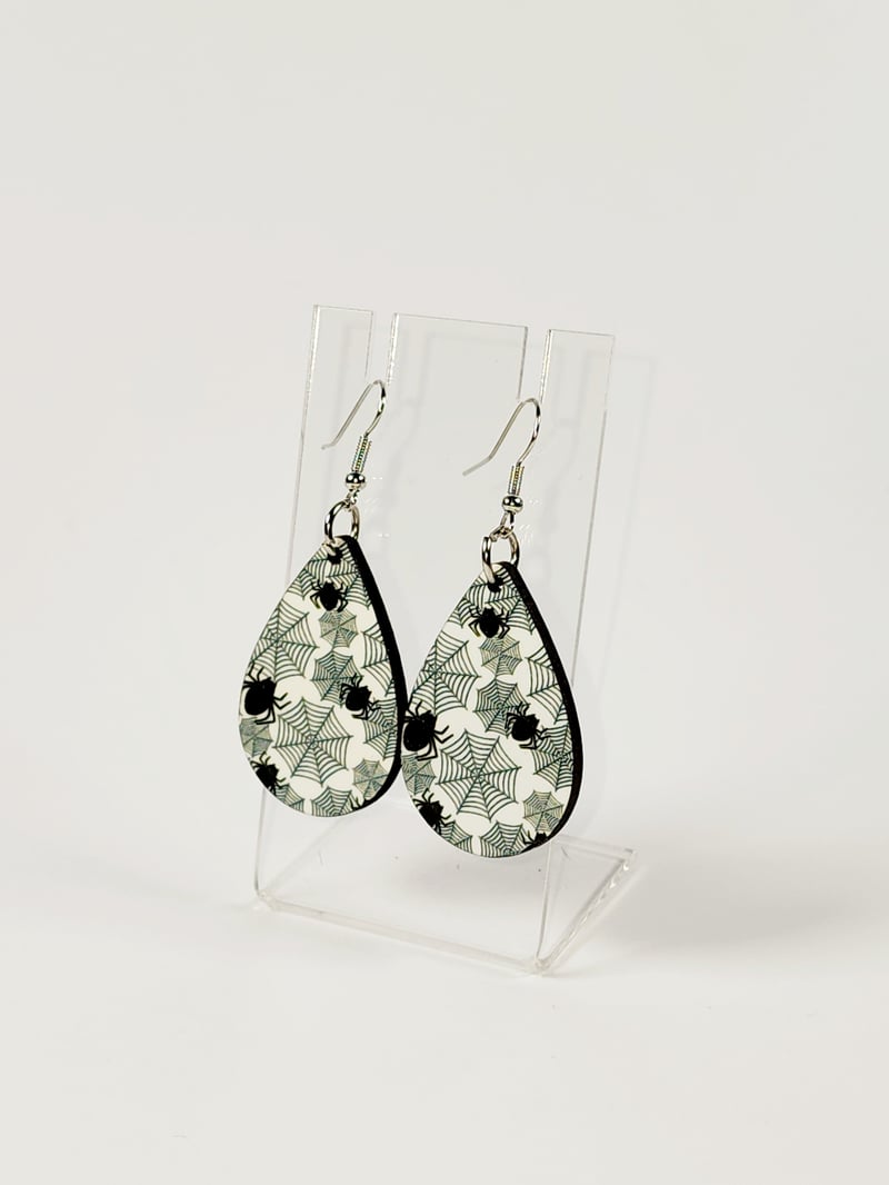 Spiderweb W/ Spiders Earrings, photo 1 of 4
