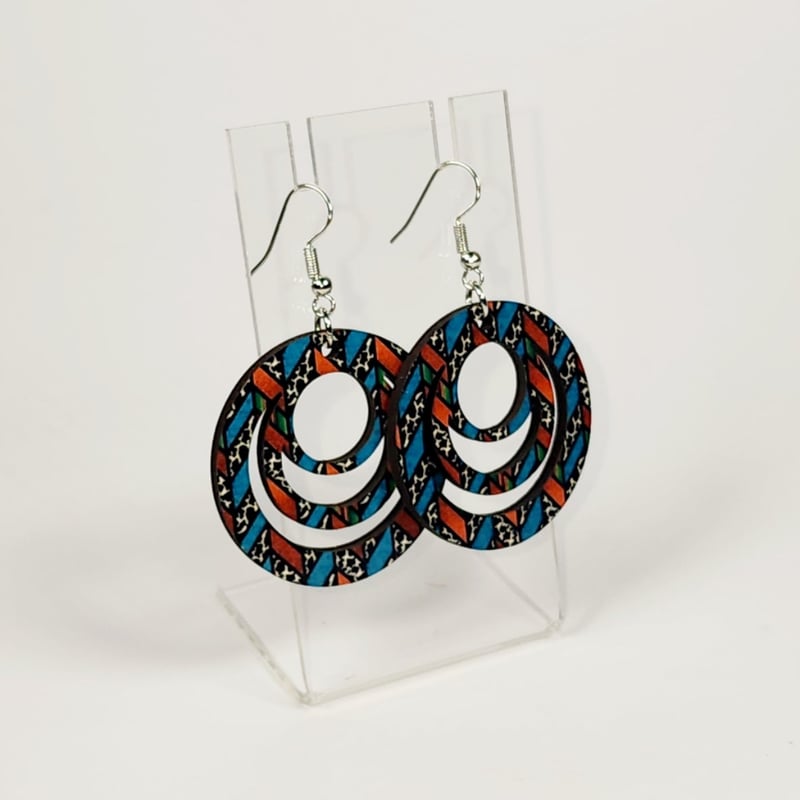 Cow Print Stained Glass Earrings | Western Boho Statement Jewelry