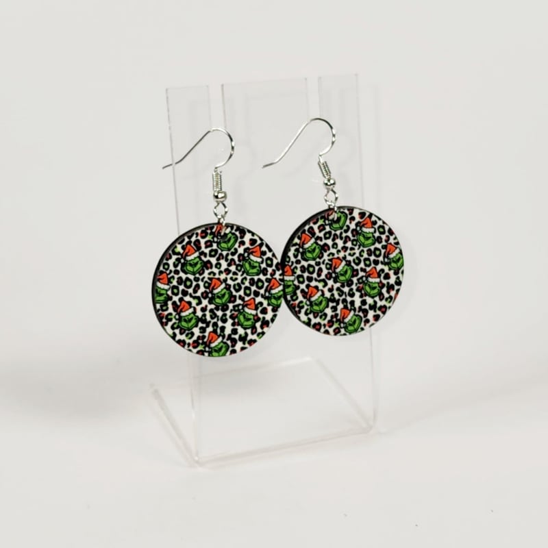 Mean One Christmas Earrings | Green Holiday Statement Earrings