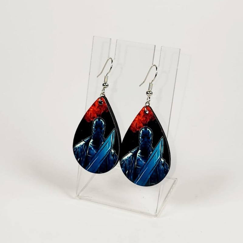 Slasher Mask Earrings | Horror Halloween Statement Jewelry, photo 1 of 1