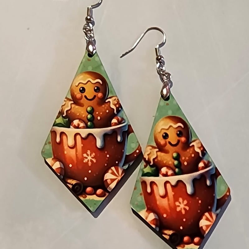 Gingerbread Man Earrings | Classic Christmas Statement Earrings