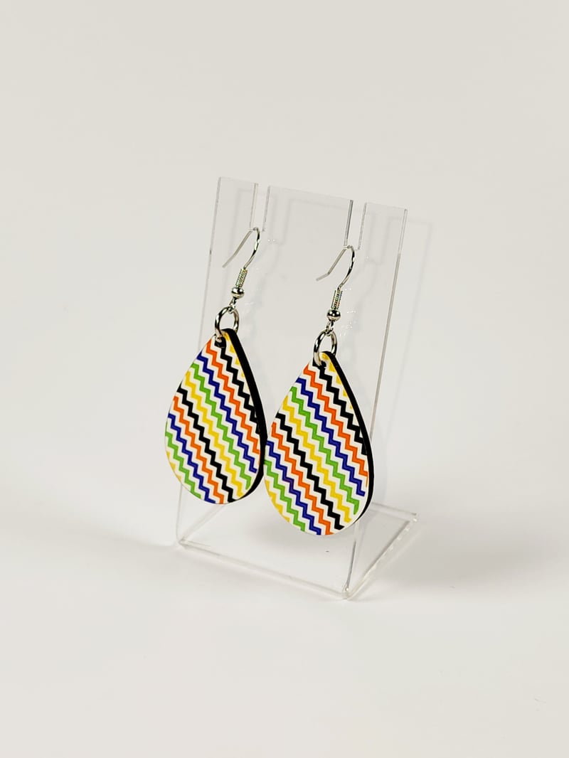 Bold Chevron Stripe Earrings | Colorful Geometric Statement Jewelry, photo 1 of 4