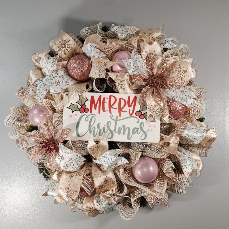 Champagne Christmas Wreath