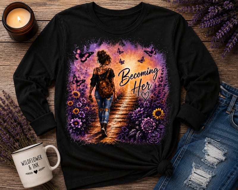 Wildflower & Ink WI-003 | Becoming Her Long Sleeve T-Shirt