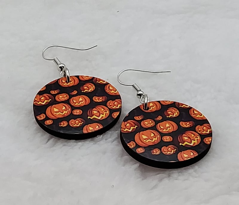 Jack O Lantern Earrings | Halloween Pumpkin Statement Jewelry