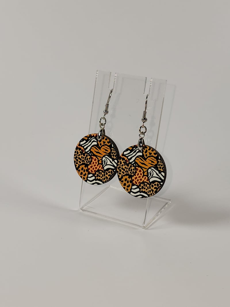 Animal Print Heart Earrings | Leopard Print Statement Jewelry