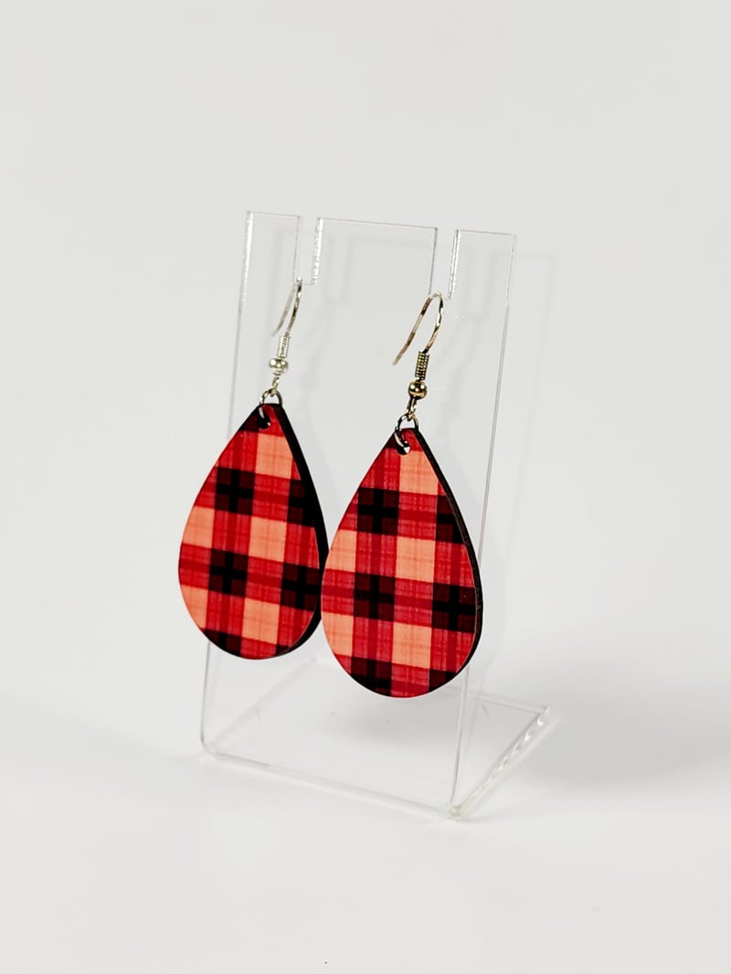 Pink Plad Earrings, photo 1 of 4