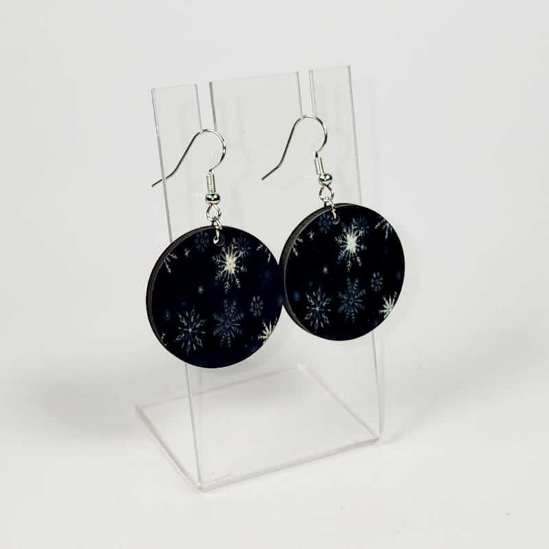 Midnight Snowflake Earrings | Winter Night Holiday Jewelry
