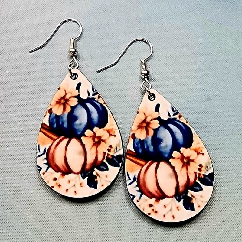 Floral Pumpkin Earrings