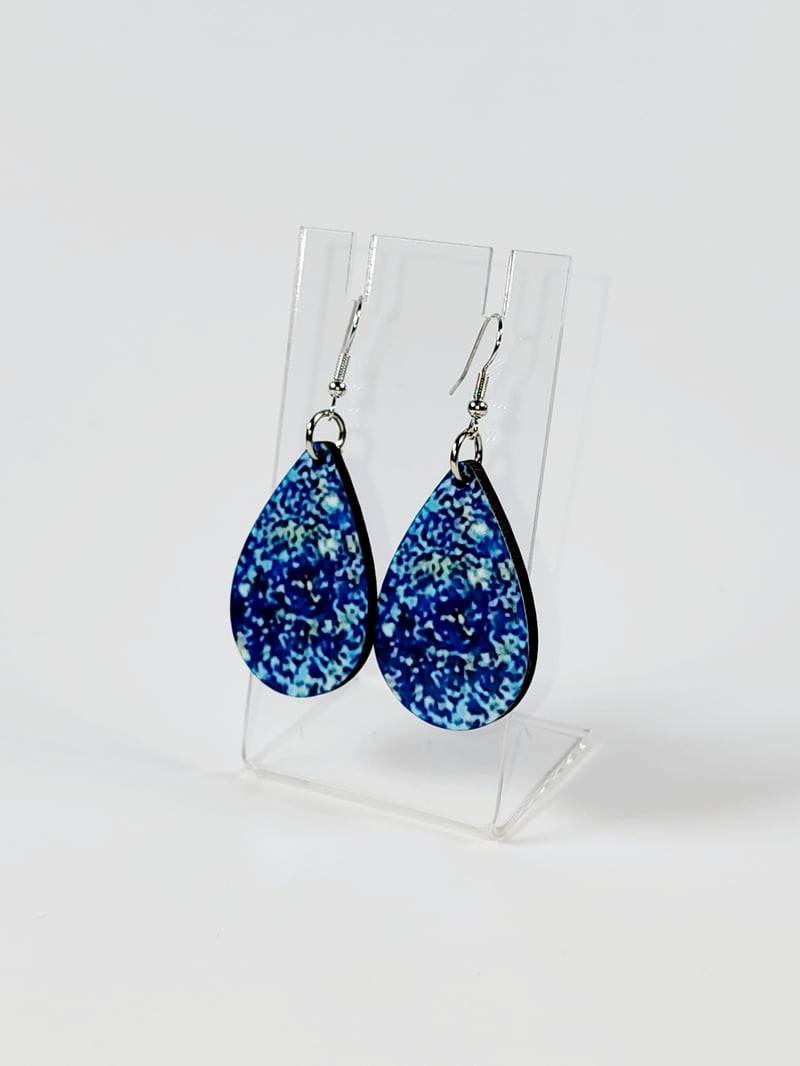 Blue Glitter Statement Earrings | Sparkly Boutique Earrings, photo 1 of 4