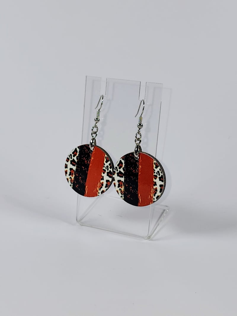 Burnt Orange Leopard Print Earrings | Fall Animal Print Statement Earrings
