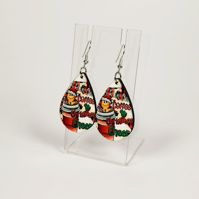 Coffee and Cheer Earrings | Cozy Christmas Holiday Jewelry