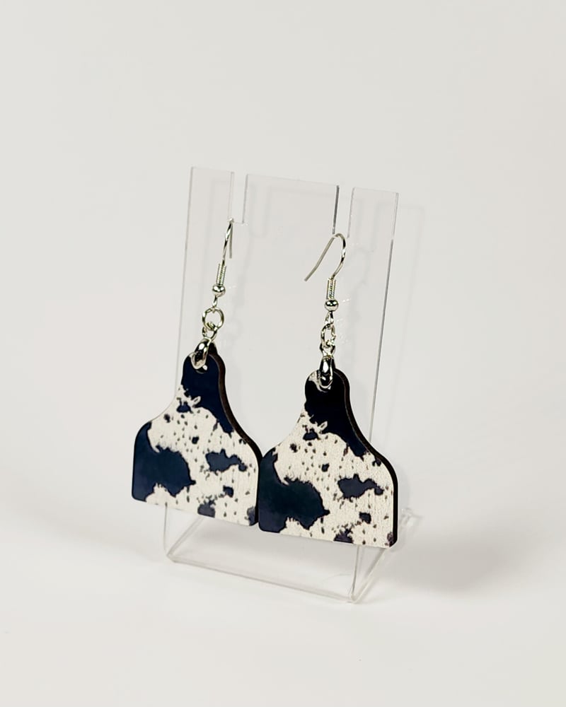Holstein Cow Print Earrings | Farmhouse Western Statement Jewelry