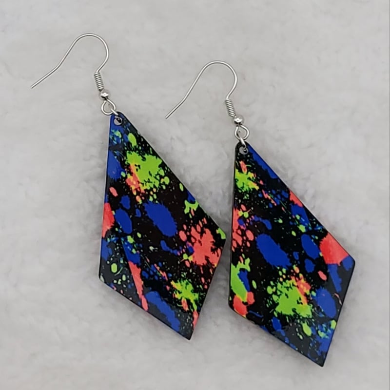 Splotchy Neon Earrings, photo 1 of 4