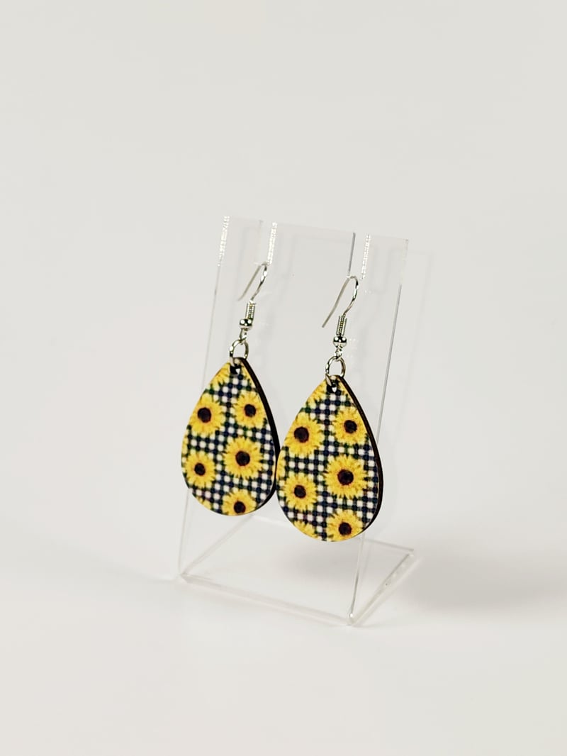 Sunflower Plaid Earrings