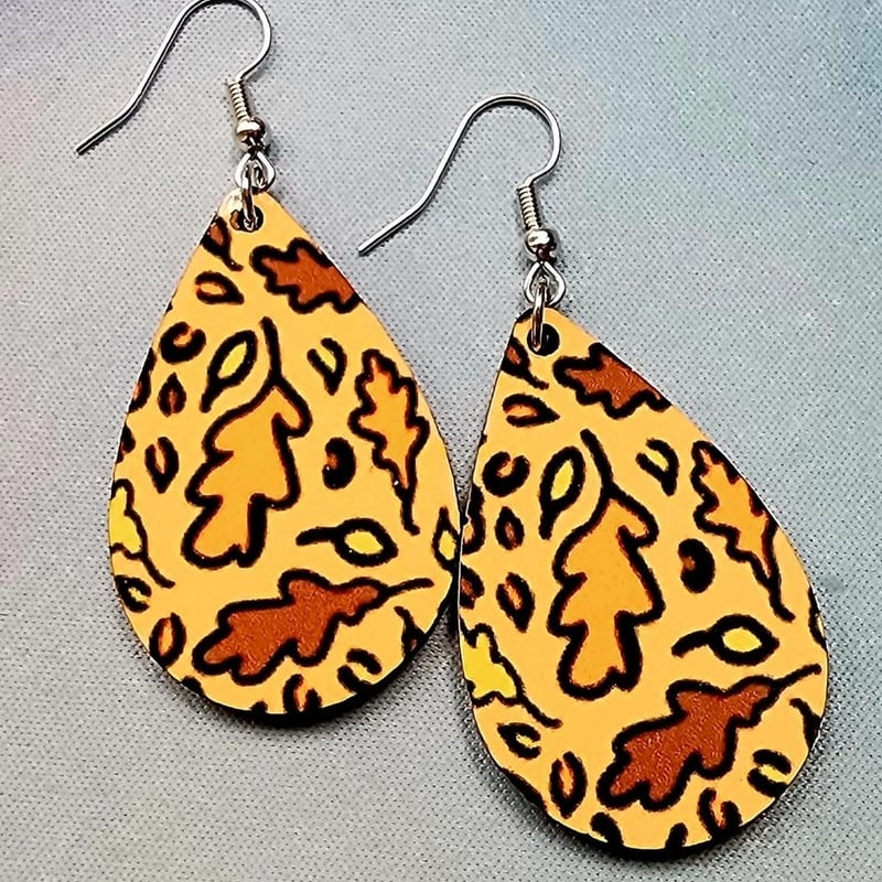 Animated Fall Teardrop Earrings | Autumn Statement Jewelry, photo 1 of 1