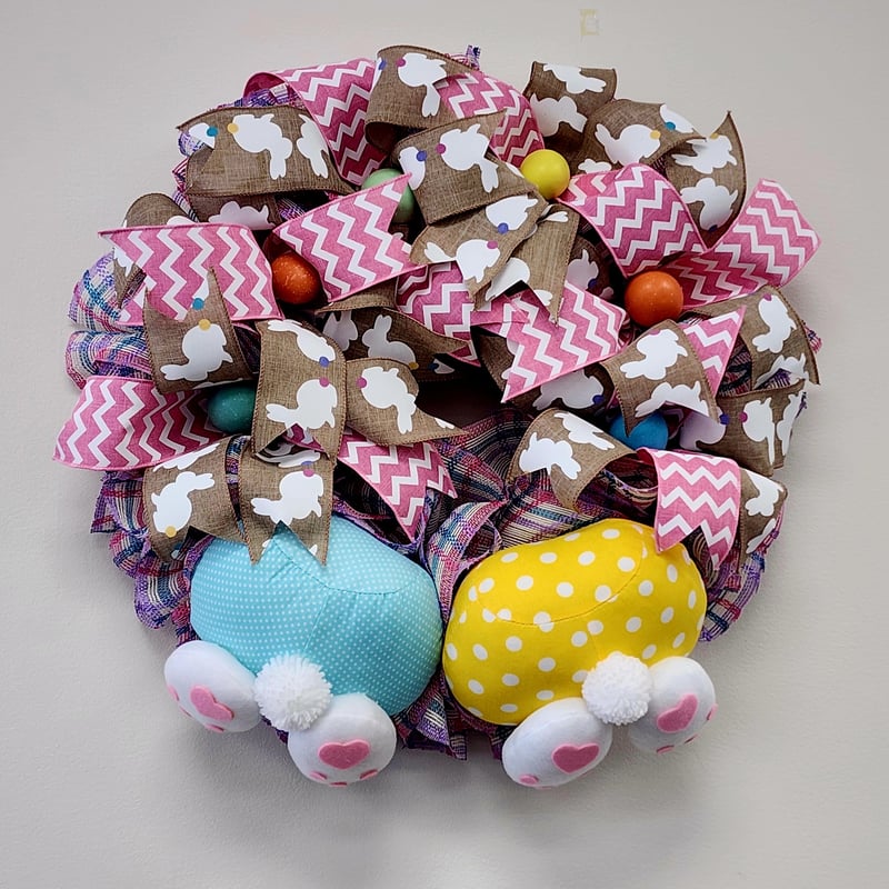 Bunny Butt Easter Wreath | Baby Bunny Spring Door Wreath