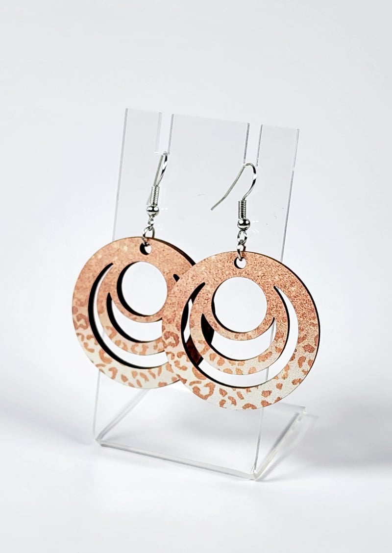 Feline Blush Earrings | Pink Animal Print Statement Earrings, photo 1 of 4