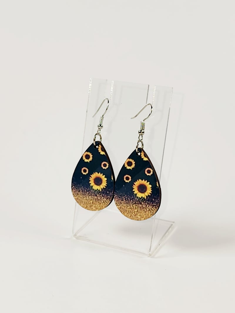 Midnight Sunflower Earrings | Bold Floral Statement Jewelry, photo 1 of 4