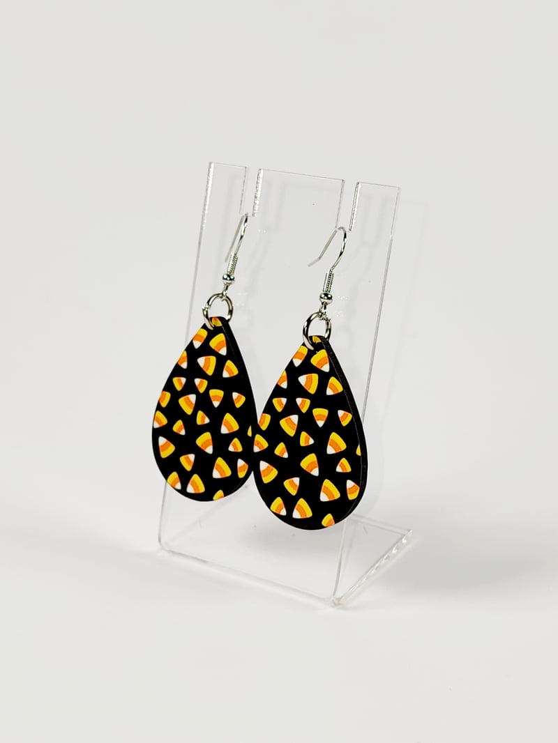 Candy Corn Earrings | Halloween Sweet Treat Statement Earrings